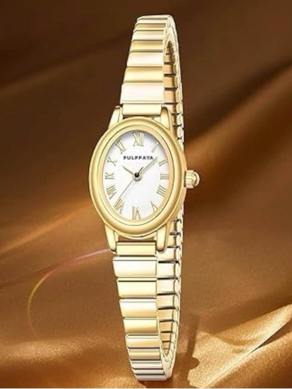 Gold-Tone Women’s Oval Bracelet Watch